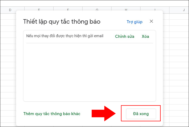 Chọn Đ&atilde; xong để ho&agrave;n tất